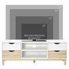 Mueble Tv De Melamina De Madera Homcom 120x40x44,5 Cm-blanco Y Roble