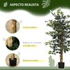 Ficus Artificial De Poliéster Pe Pp Cemento Homcom Ø15x130 Cm-verde