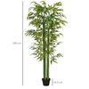 Planta Artificial De Poliéster Bambú Cemento Homcom Ø17x180cm-verde