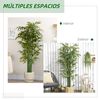 Planta Artificial De Poliéster Bambú Cemento Homcom Ø17x180cm-verde