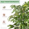 Planta Artificial De Poliéster Bambú Cemento Homcom Ø17x180cm-verde
