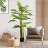 Planta Artificial Palmera Areca De Peva Pp Homcom Ø19,5x190 Cm-verde