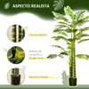 Planta Artificial Palmera Areca De Peva Pp Homcom Ø19,5x190 Cm-verde