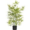 Planta Artificial De Peva Pp Bambú Homcom Ø15x90 Cm-verde