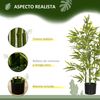 Planta Artificial De Peva Pp Bambú Homcom Ø15x90 Cm-verde
