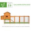 Gallinero De Madera De Abeto Metal 297,5x68x118 Cm-pawhut. Natural