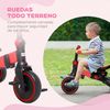 3 En 1 Triciclo Para Bebés +18 Meses Con Mango De Empuje Rojo Homcom