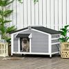 Caseta Para Perros De Madera De Abeto 97x72x65 Cm-pawhut. Gris