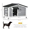 Caseta Para Perros De Madera De Abeto 97x72x65 Cm-pawhut. Gris