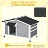 Caseta Para Perros De Madera De Abeto 97x72x65 Cm-pawhut. Gris