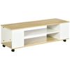 Mueble Tv De Melamina De Madera Homcom 120x40x38,5 Cm-blanco