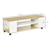 Mueble Tv De Melamina De Madera Homcom 120x40x38,5 Cm-blanco