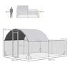 Gallinero De Acero Galvanizado Pe 380x280x195 Cm-pawhut. Plata