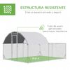 Gallinero De Acero Galvanizado Pe 380x280x195 Cm-pawhut. Plata