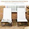 2 Tumbonas De Textelino Aluminio 165x66x102 Cm-outsunny. Crema