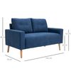 Sofá De Poliéster Espuma Madera De Caucho Homcom 145x76x88 Cm-azul