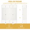 Biombo De Papel Bambú Madera De Álamo Homcom 160x1,5x170 Cm-blanco