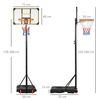 Canasta Baloncesto Sportnow Pc Hdpe Acero, 75x56x210-240cm, Amarillo