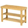 Banco Zapatero De 3 Niveles De Bambú Homcom 70x28x45 Cm-natural