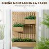 Jardinera De Pared De Madera De Abeto 60x16x80 Cm-outsunny. Natural