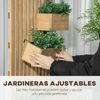 Jardinera De Pared De Madera De Abeto 60x16x80 Cm-outsunny. Natural