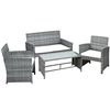 Muebles De Poliéster Ratán Pe Metal 108,5x61,5x76,5 Cm-outsunny. Gris