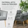 Muebles De Ratán Pe Poliéster Espuma Acero 130x65x68cm-outsunny. Gris