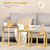 Juego De 3 Mesas De Centro Redondas De Bambú Homcom Ø48x48 Cm-natural