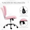 Silla De Oficina De Plástico Espuma Acero Vinsetto 50x54x96,5 Cm-rosa