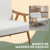 Sofá De Poliéster Espuma Madera De Caucho Homcom 130x74x82 Cm-crema