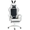 Silla Gaming Orejas Y Reposapiés Vinsetto 65x63x142cm -blanco Y Negro