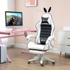 Silla Gaming Orejas Y Reposapiés Vinsetto 65x63x142cm -blanco Y Negro