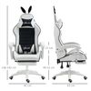 Silla Gaming Orejas Y Reposapiés Vinsetto 65x63x142cm -blanco Y Negro