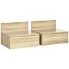 Mesitas De Noche De Melamina De Madera Homcom 43x36,5x30,5 Cm-natural