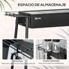 Barbacoa De Carbón Outsunny Acero Inoxidable Metal 77x30x70 Cm Negro