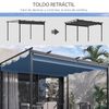 Pérgola De Jardín De Poliéster Metal 4x3 M-outsunny. Gris Oscuro