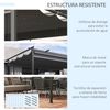 Pérgola De Jardín De Poliéster Metal 4x3 M-outsunny. Gris Oscuro