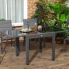 Mesa Extensible Outsunny Aluminio Vidrio Templado 160x80x75 Cm Negro