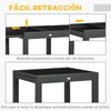 Mesa Extensible Outsunny Aluminio Vidrio Templado 160x80x75 Cm Negro