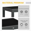 Mesa Extensible Outsunny Aluminio Vidrio Templado 160x80x75 Cm Negro