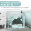 Arenero Cubierto Para Gatos De Abs Pp 47x45x42 Cm-pawhut. Azul