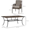 Muebles Jardín Outsunny Ratán Pe Poliester Acero 167x101x73cm Marrón