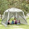 Carpa De Jardín Outsunny Poliéster Pe Metal 300x300x240 Cm Blanco