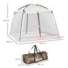 Carpa De Jardín Outsunny Poliéster Pe Metal 300x300x240 Cm Blanco