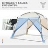 Carpa De Jardín Outsunny Poliéster Pe Metal 300x300x240 Cm Blanco