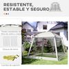 Carpa De Jardín Outsunny Poliéster Pe Metal 300x300x240 Cm Blanco