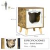 Caseta Para Gatos De Madera Mdf Pino Felpa 34x34x44,5cm-pawhut.marrón