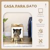 Caseta Para Gatos De Madera Mdf Pino Felpa 34x34x44,5cm-pawhut.marrón