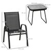 Muebles De Jardín Outsunny Textelino Acero Spc 68x57,5x93 Cm Negro