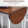 Mesa De Cocina Plegable Homcom De Madera De Pino 140x70x75 Cm Marrón